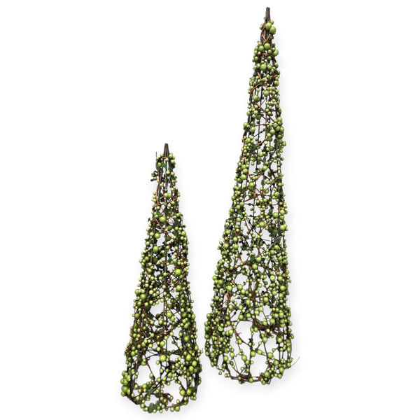Otoño - Árboles en Forma de Cono, Forrado en Bayas Verdes *NO ENVIOS POR CORREO*