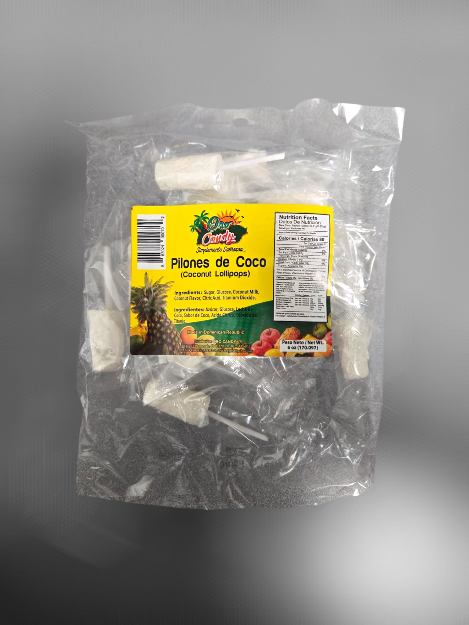 Oro Candy - Pilones de Coco 6oz