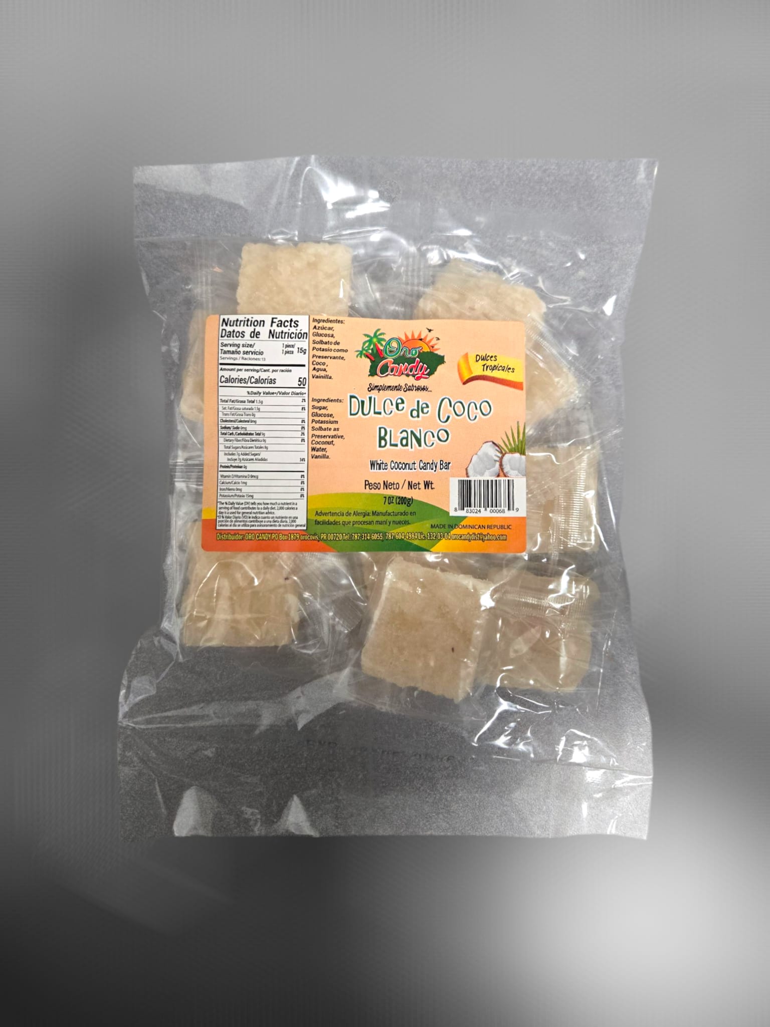 Oro Candy - Dulce de Coco Blanco 6oz