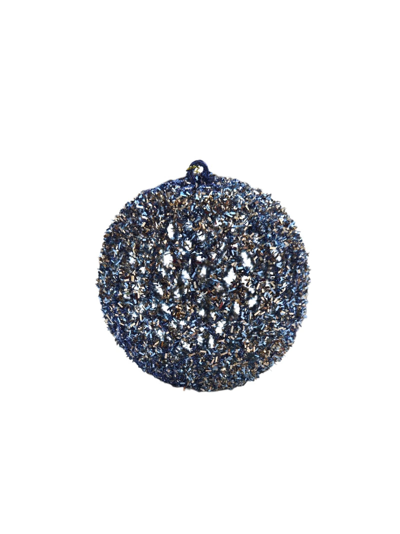 Navidad - Ornamentos Circulares de Tinsel y Brillo (3 colores a escoger)