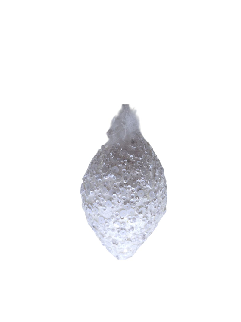 Navidad - Ornamentos Blancos con Lentejuelas (3 estilos a escoger)