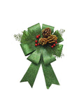 Navidad - Lazo Redondo Decorativo con Brillo (3 colores a escoger)