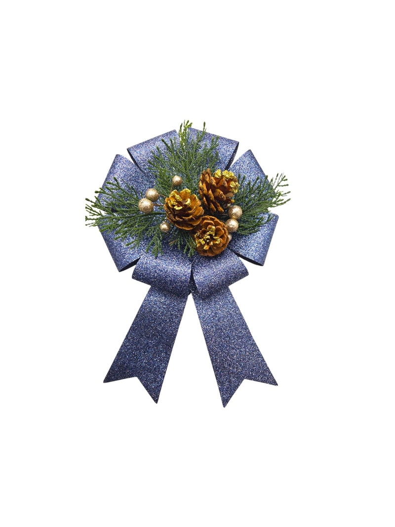 Navidad - Lazo Redondo Decorativo con Brillo (3 colores a escoger)