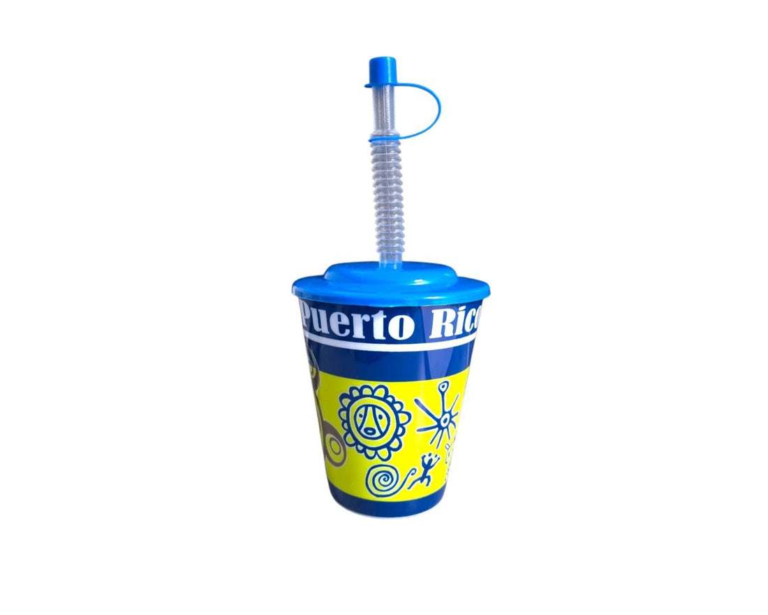 Souvenirs de Puerto Rico - Vasos con Tapa y Sorbeto (Variedad)