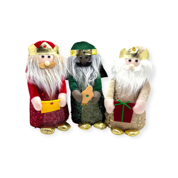 Navidad - Coordinado de Tres Reyes Magos Pies Dorados 9.5''