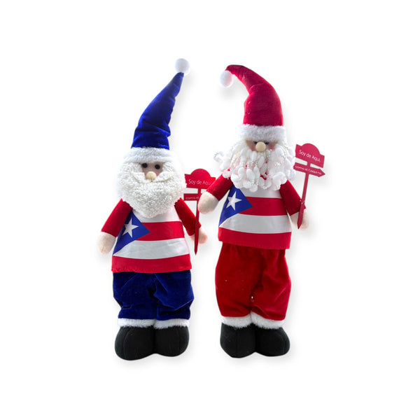 Navidad Boricua - Santa Claus de Pie con Mensaje ''Soy de Aqui, como el Coqui-to''