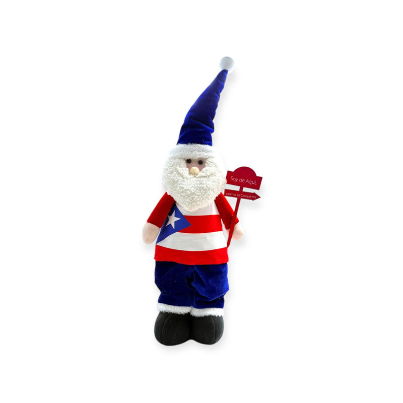 Navidad Boricua - Santa Claus de Pie con Mensaje ''Soy de Aqui, como el Coqui-to''