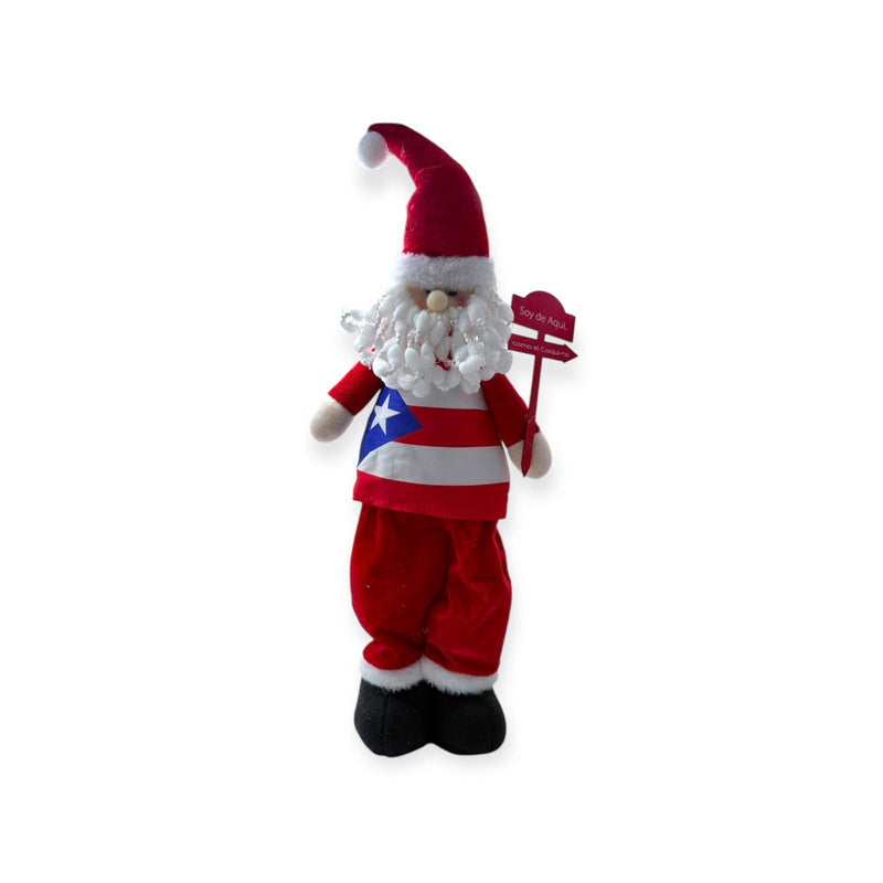 Navidad Boricua - Santa Claus de Pie con Mensaje ''Soy de Aqui, como el Coqui-to''