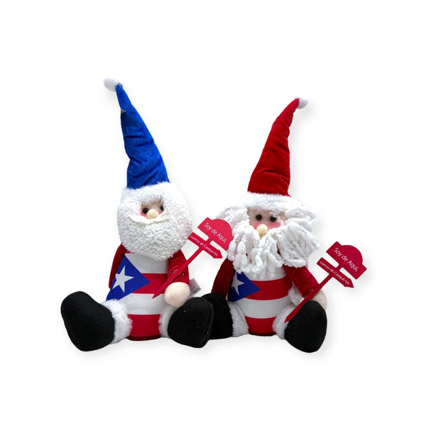 Navidad Boricua - Santa Claus Sentado con Mensaje ''Soy de Aqui, como el Coqui-to''