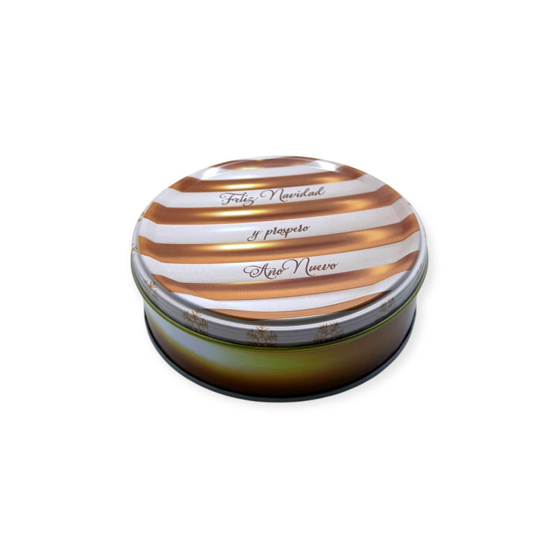 Butter Cookies in a Round Metal Tin - Coquí and Christmas