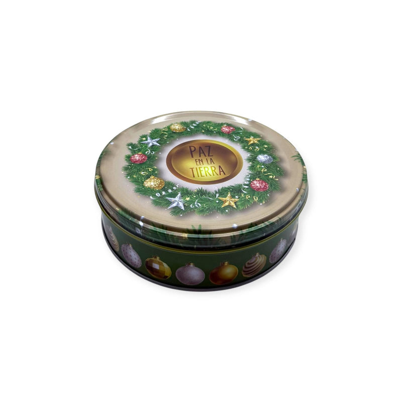 Butter Cookies in a Round Metal Tin - Coquí and Christmas