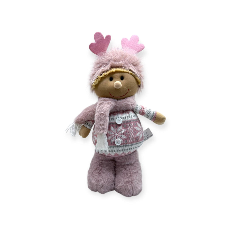 Navidad - Coordinado Rosa Pastel, Muñecos de Pie 15''