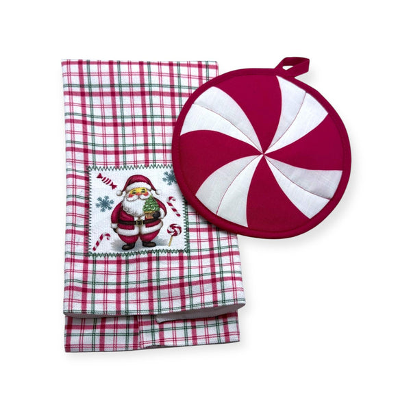 Navidad - Set de Agarradera y Toalla de Cocina, Santa Claus (2pcs)
