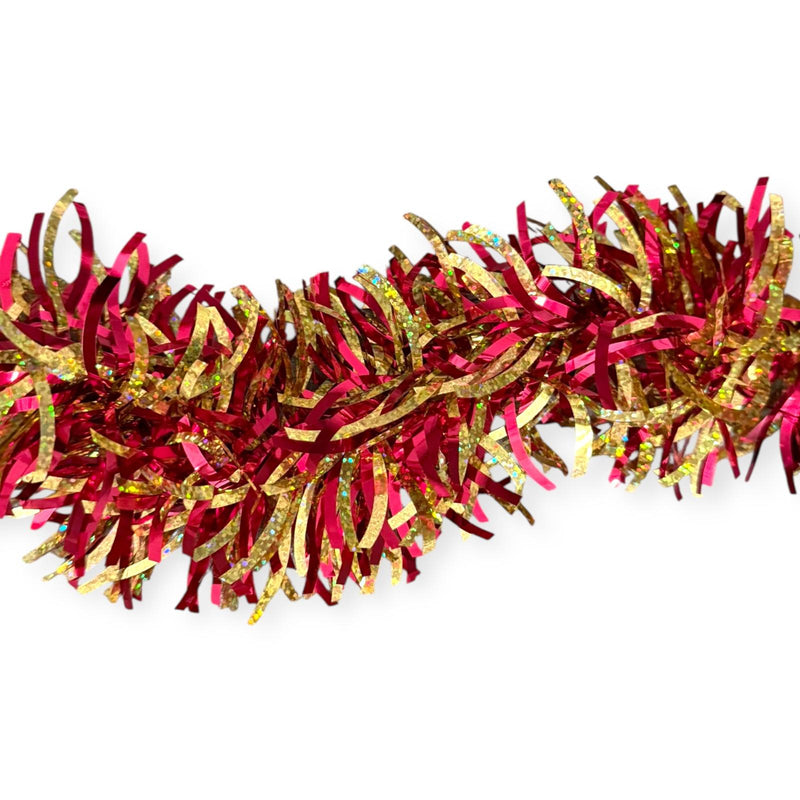 Navidad - Guirnalda en Oropel/Tinsel, Color a Escoger 9ft