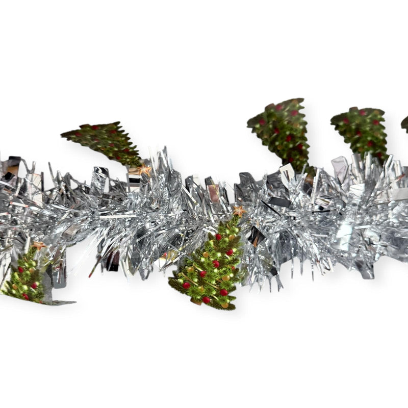 Navidad - Guirnalda en Oropel/Tinsel, Color a Escoger con Arbol 9ft
