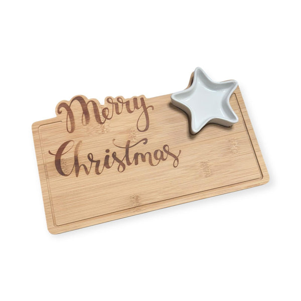 Navidad - Set Tabla de Bambú Rectangular con Utensilio