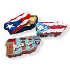Nuevas Galletas de Mantequilla, Lata Metálica en Forma de Mapa de Puerto Rico