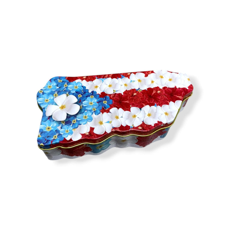 Butter Cookies in a Tin Can with a Map of Puerto Rico