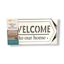 Placa Decorativa con Luz LED en Madera 'WELCOME'