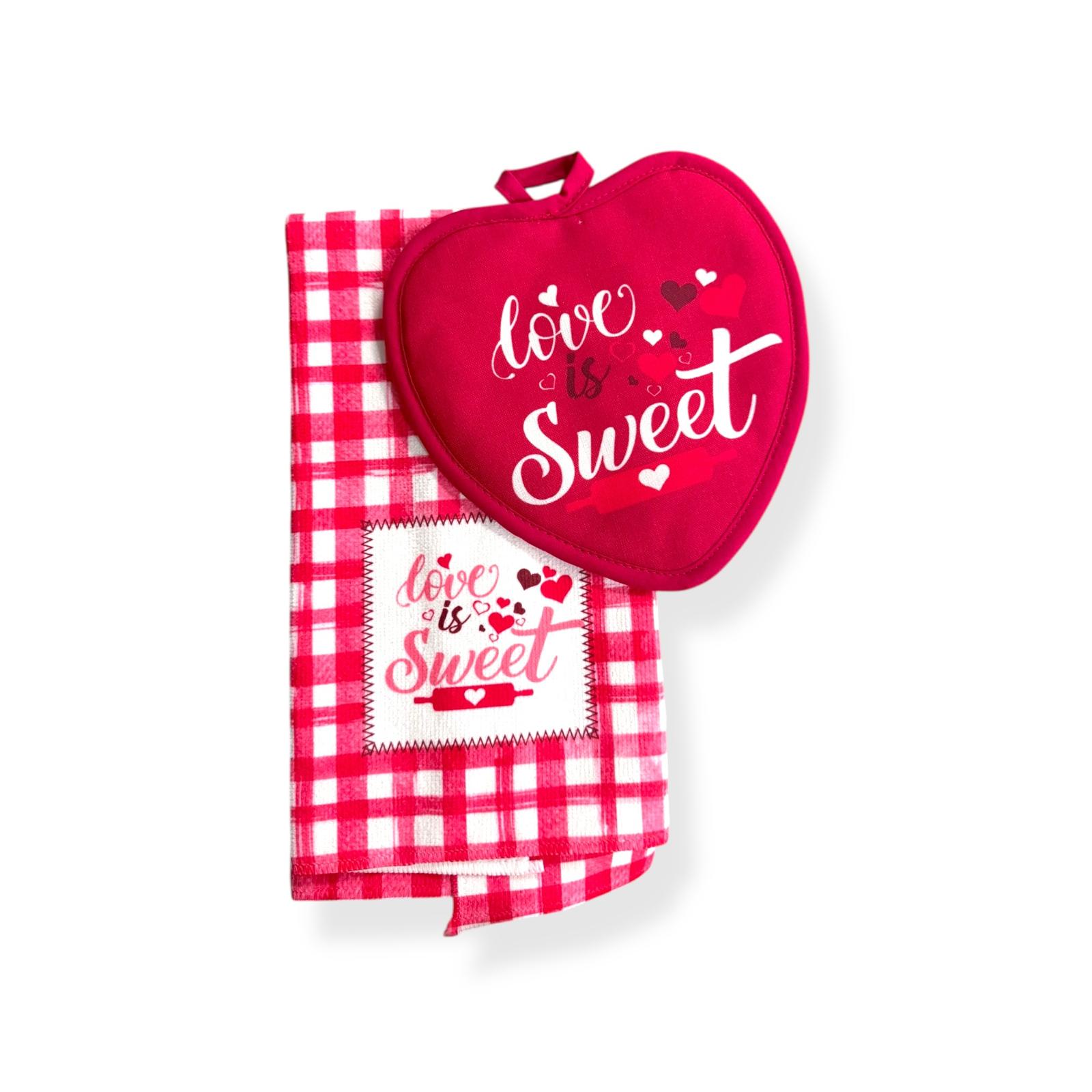 Valentine's Day - Set de Cocina 2pcs (Agarradera y Toalla)