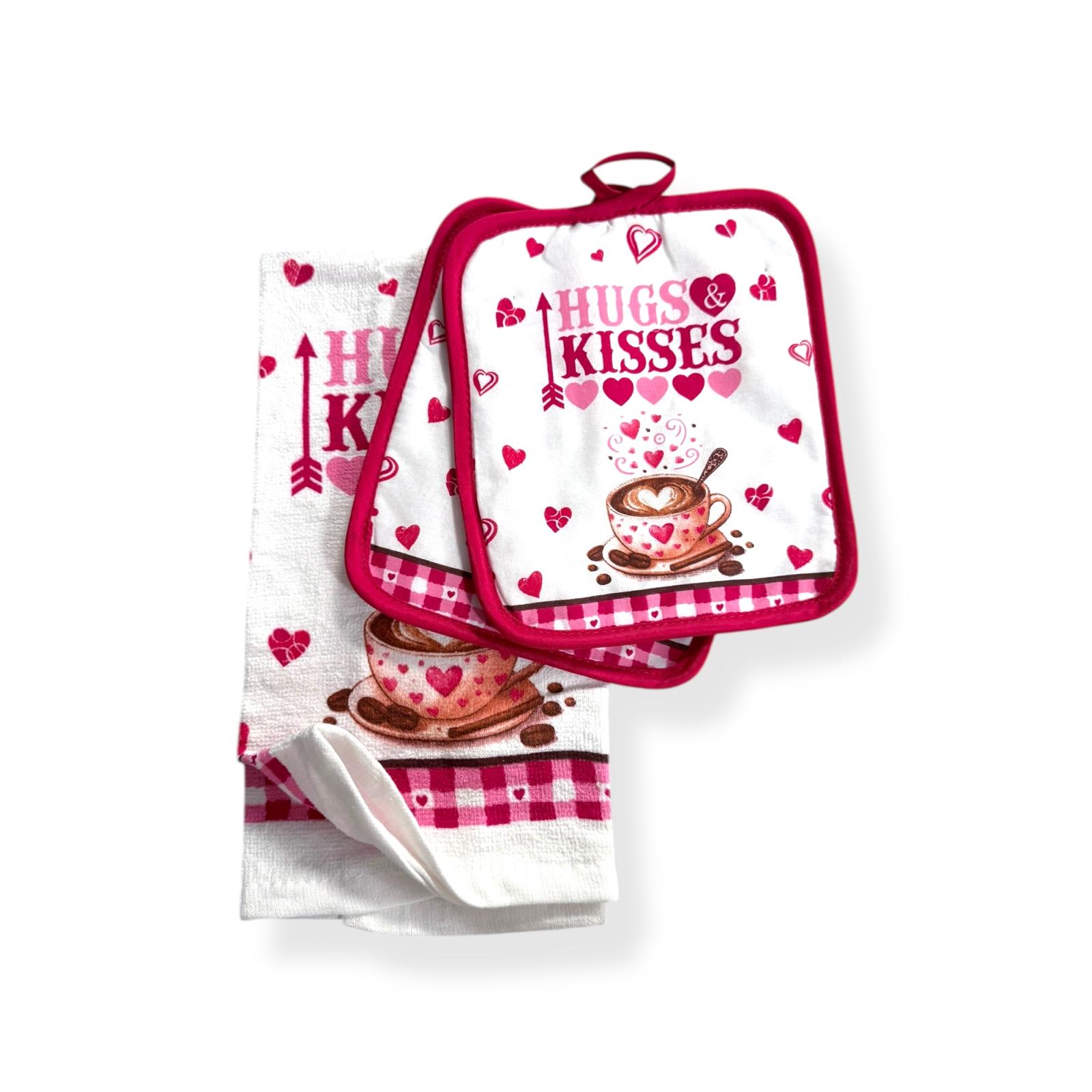 Valentine's Day - Set de Cocina 3pcs (Agarraderas y Toalla)