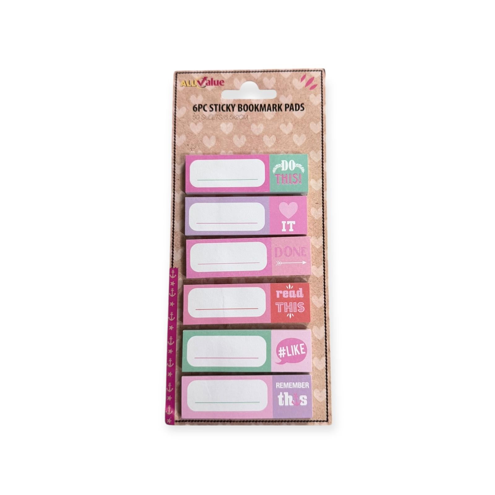 All Value - 6pk Notas Adhesivas para Marcapáginas