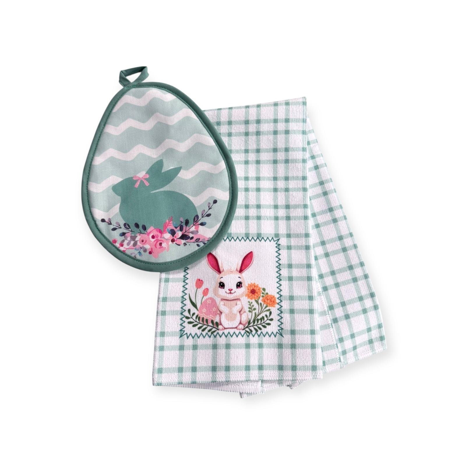 Easter Cuisine - Set de Toalla y Agarraderas con Formas / 3pcs