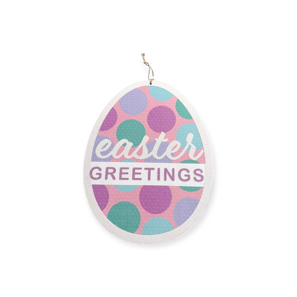 Easter Decoration - Placa de Pared, Huevo con Mensaje (10.83in x 13.78in)