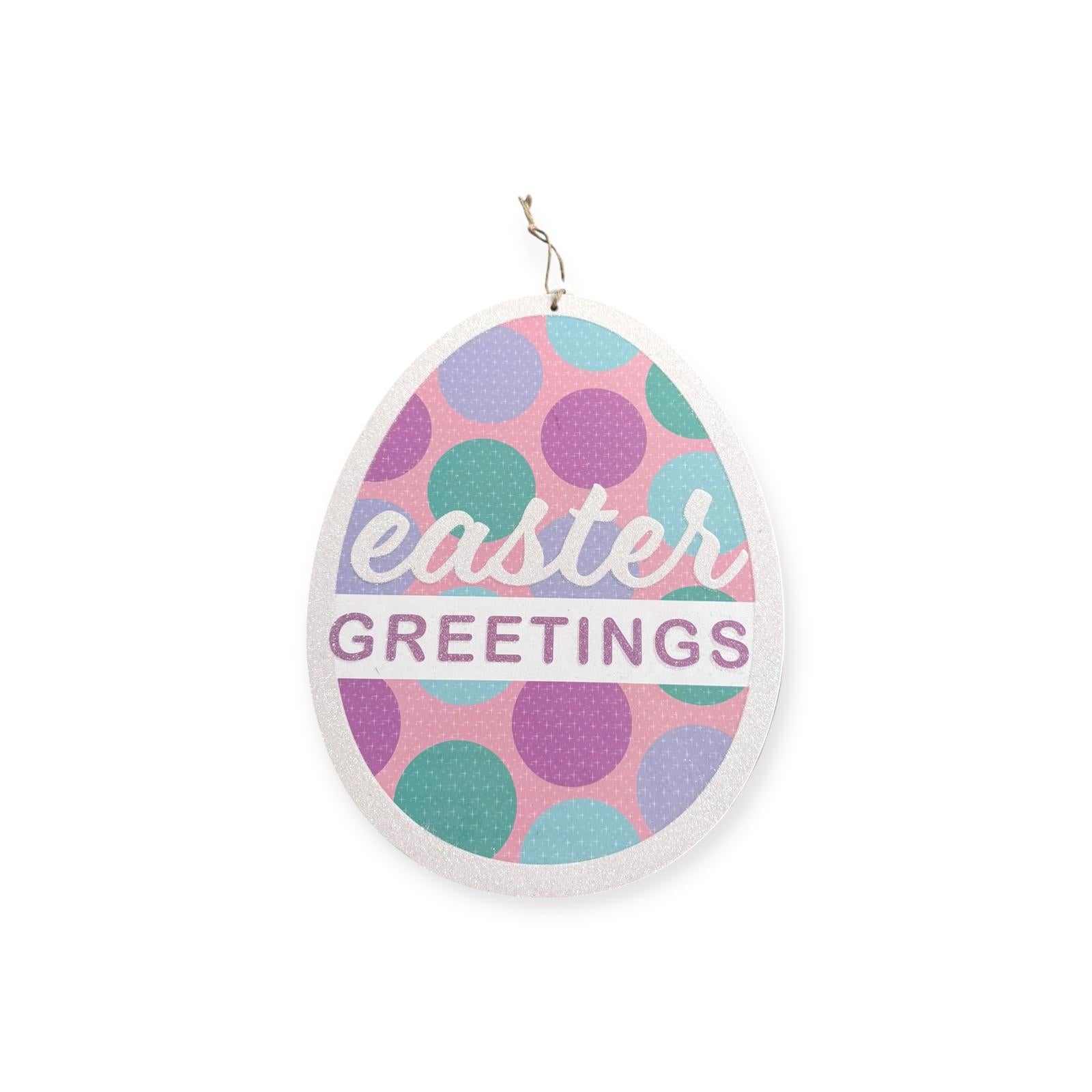 Easter Decoration - Placa de Pared, Huevo con Mensaje (10.83in x 13.78in)