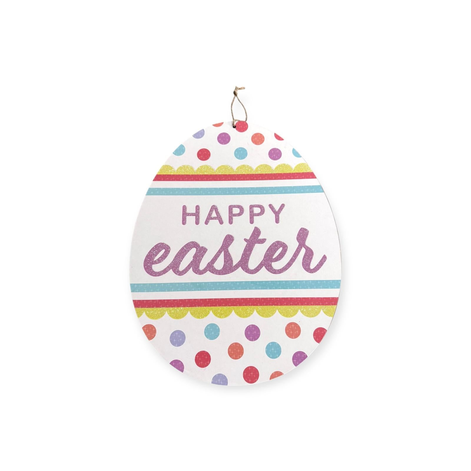 Easter Decoration - Placa de Pared, Huevo con Mensaje (10.83in x 13.78in)