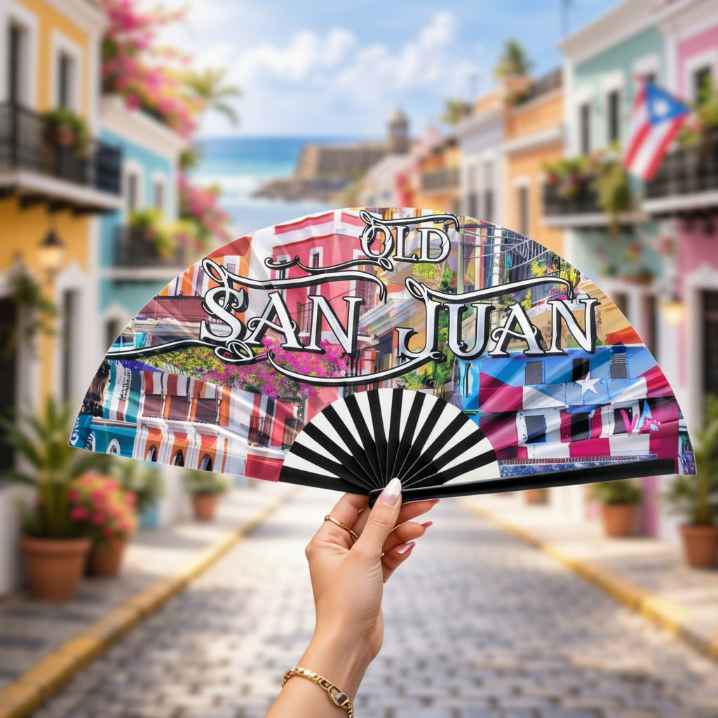 Souvenirs de Puerto Rico - Abanicos de Mano Artesanal, Tamaño Grande
