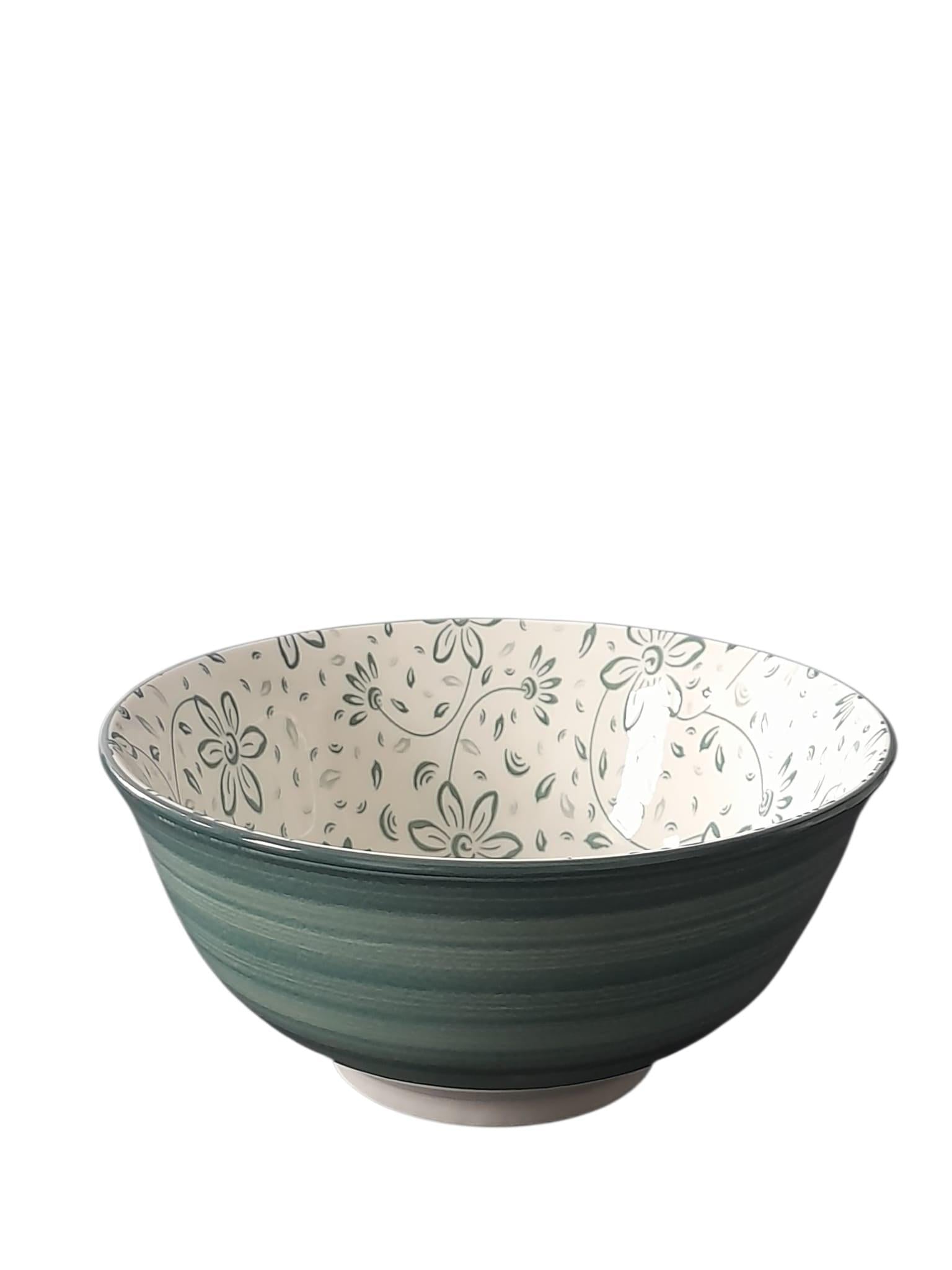 Platos y Taza en Cerámica con Diseño Floral