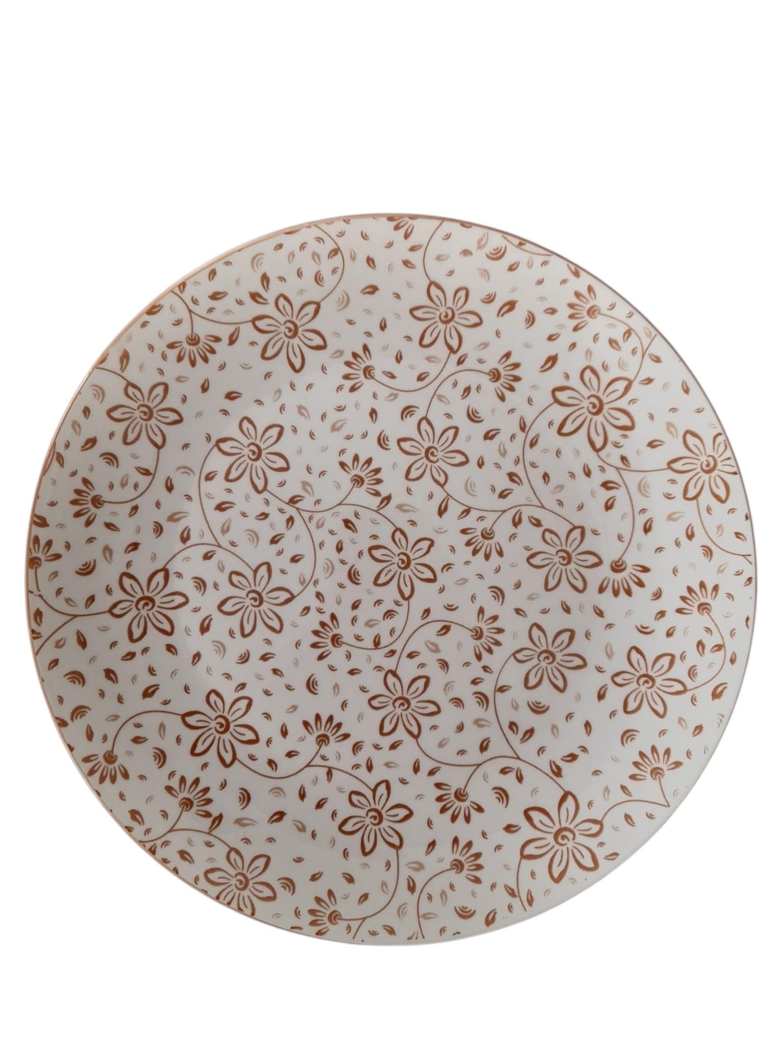 Platos y Taza en Cerámica con Diseño Floral