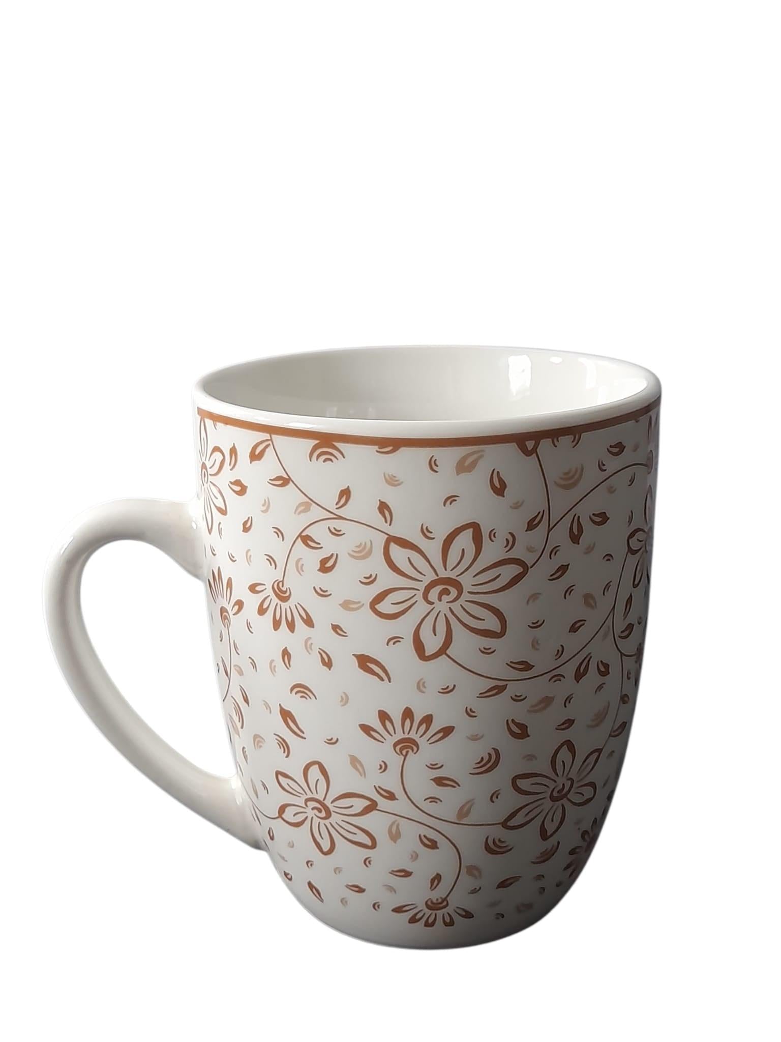 Platos y Taza en Cerámica con Diseño Floral