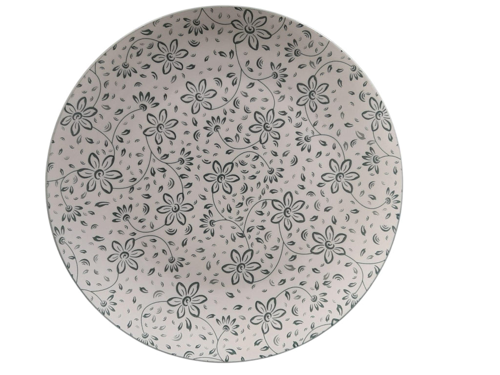 Platos y Taza en Cerámica con Diseño Floral