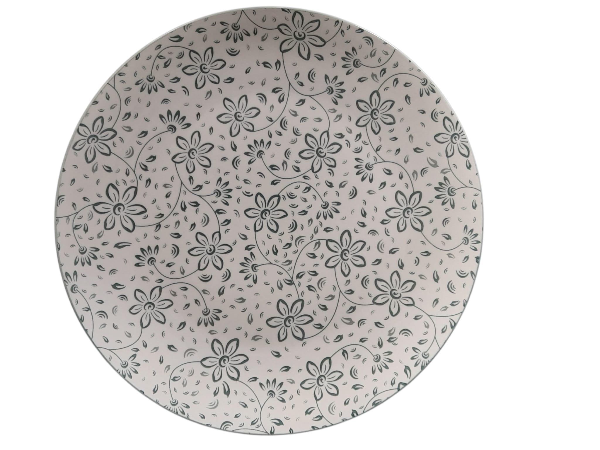 Platos y Taza en Cerámica con Diseño Floral