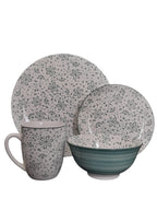Platos y Taza en Cerámica con Diseño Floral