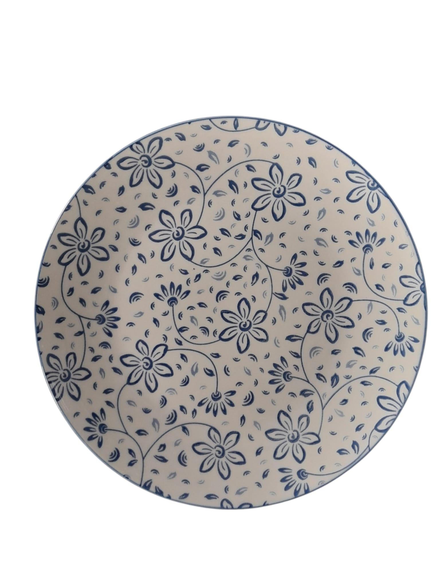 Platos y Taza en Cerámica con Diseño Floral