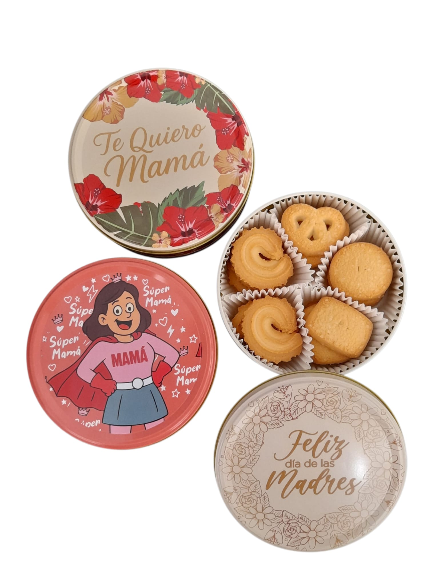 Galletas de Mantequilla en Lata Metálica Redonda - Día de las Madres