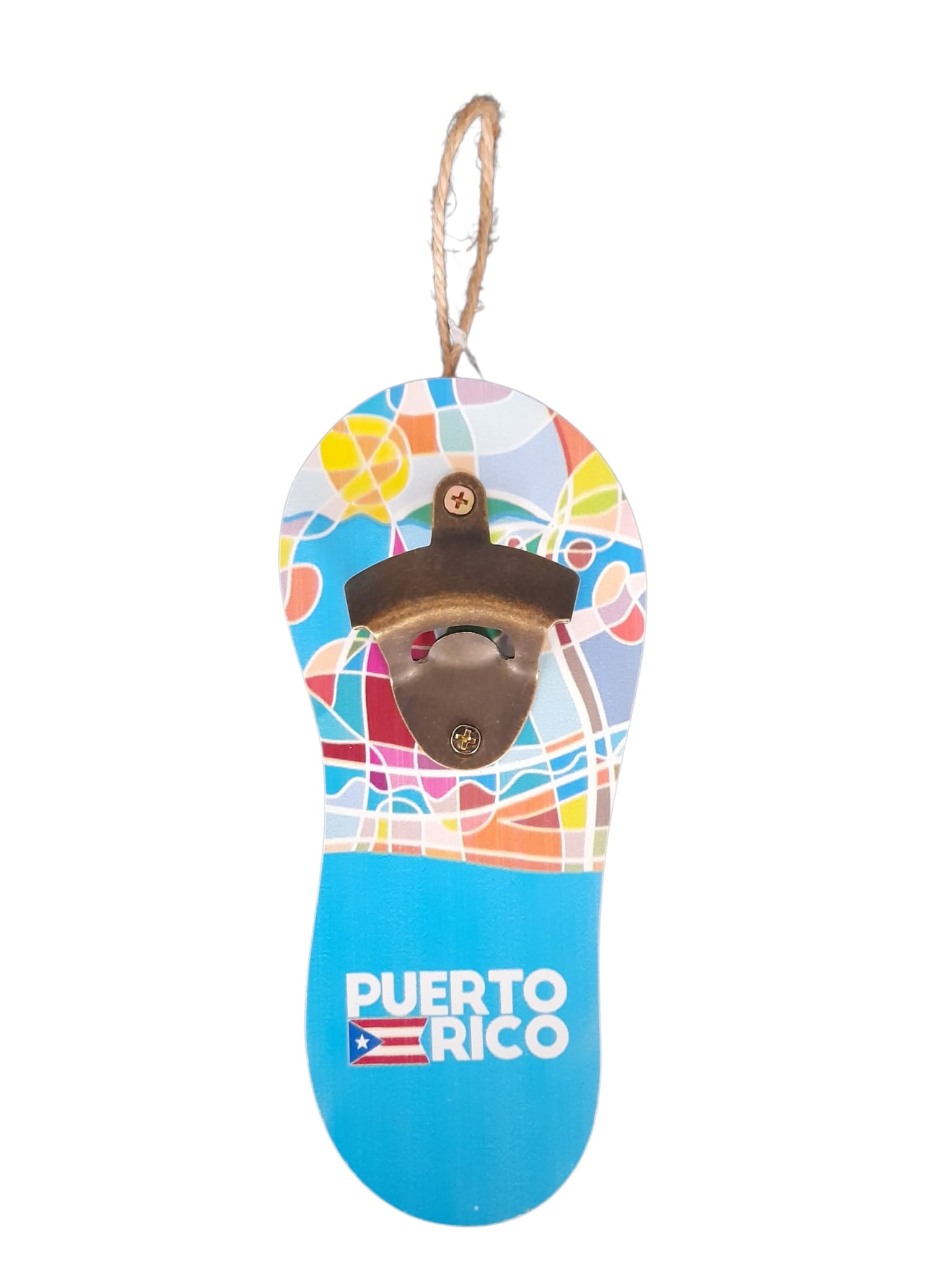 Souvenir de Puerto Rico - Abridor de Botellas de Madera (9.5" x 4")