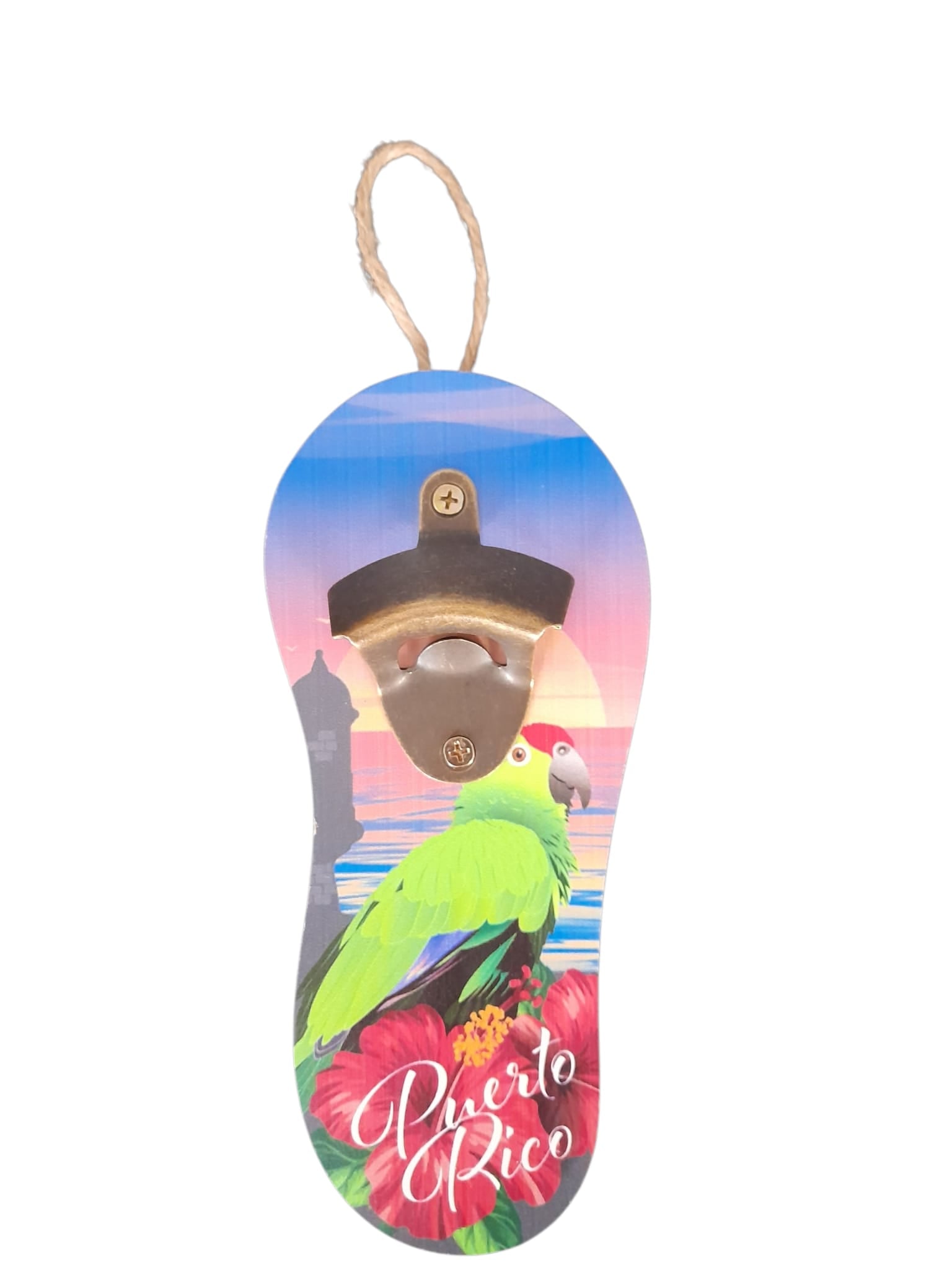 Souvenir de Puerto Rico - Abridor de Botellas de Madera (9.5" x 4")