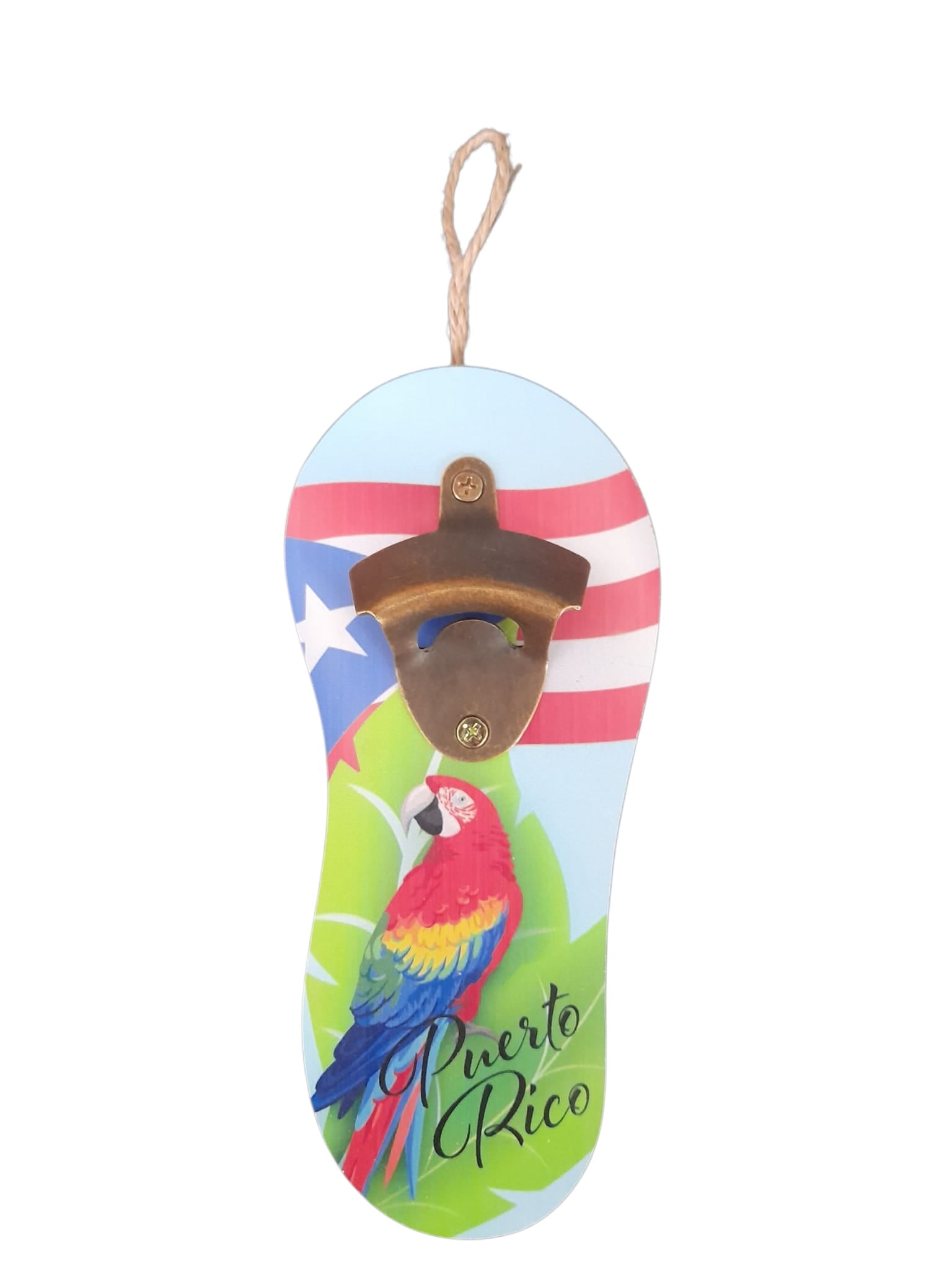 Souvenir de Puerto Rico - Abridor de Botellas de Madera (9.5" x 4")