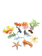 Set de Animales Marinos con Accesorios Oceánicos