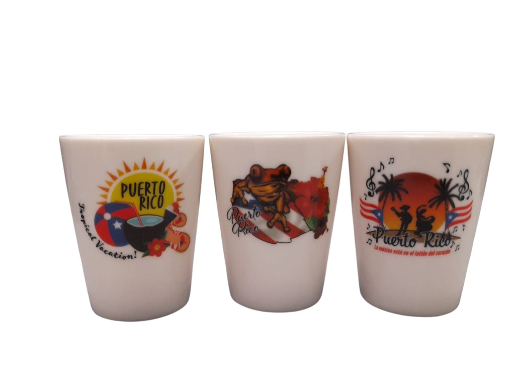 Souvenir de Puerto Rico- 3pc Ceramic Short Cup Set