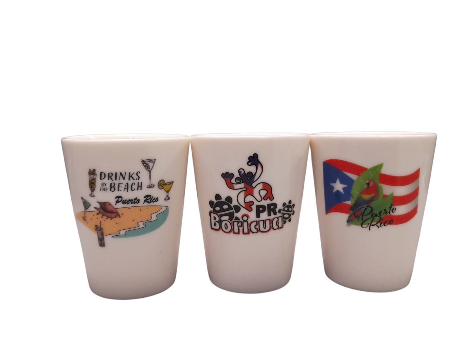 Souvenir de Puerto Rico- 3pc Ceramic Short Cup Set