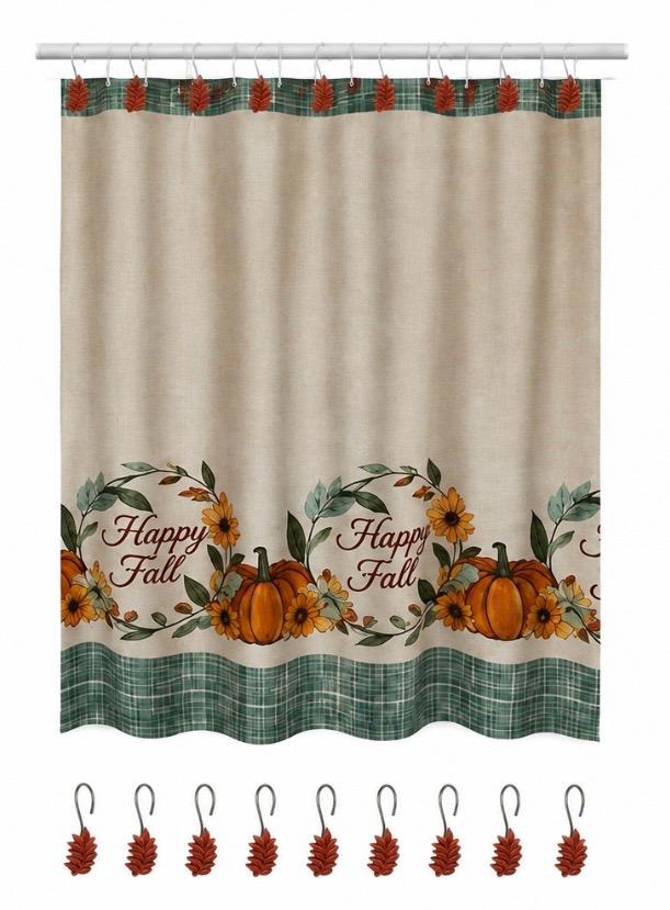 Otoño - Shower Curtain Set with Resin Hooks