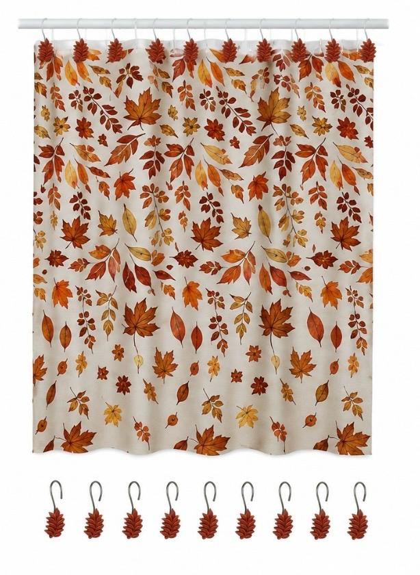 Otoño - Shower Curtain Set with Resin Hooks