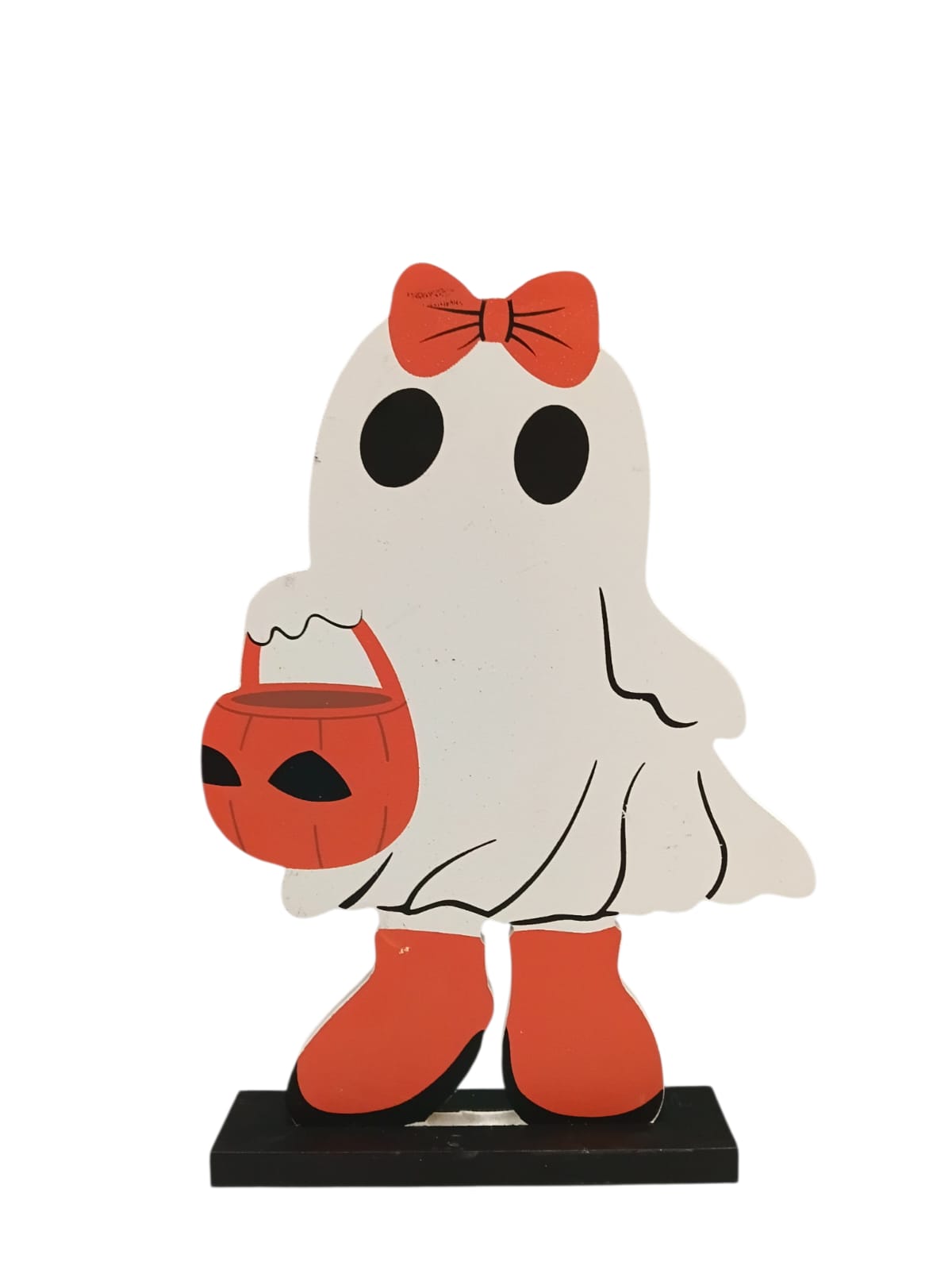 Halloween - Standing Wooden Ghost Decoration | 7.9" x 11.4"