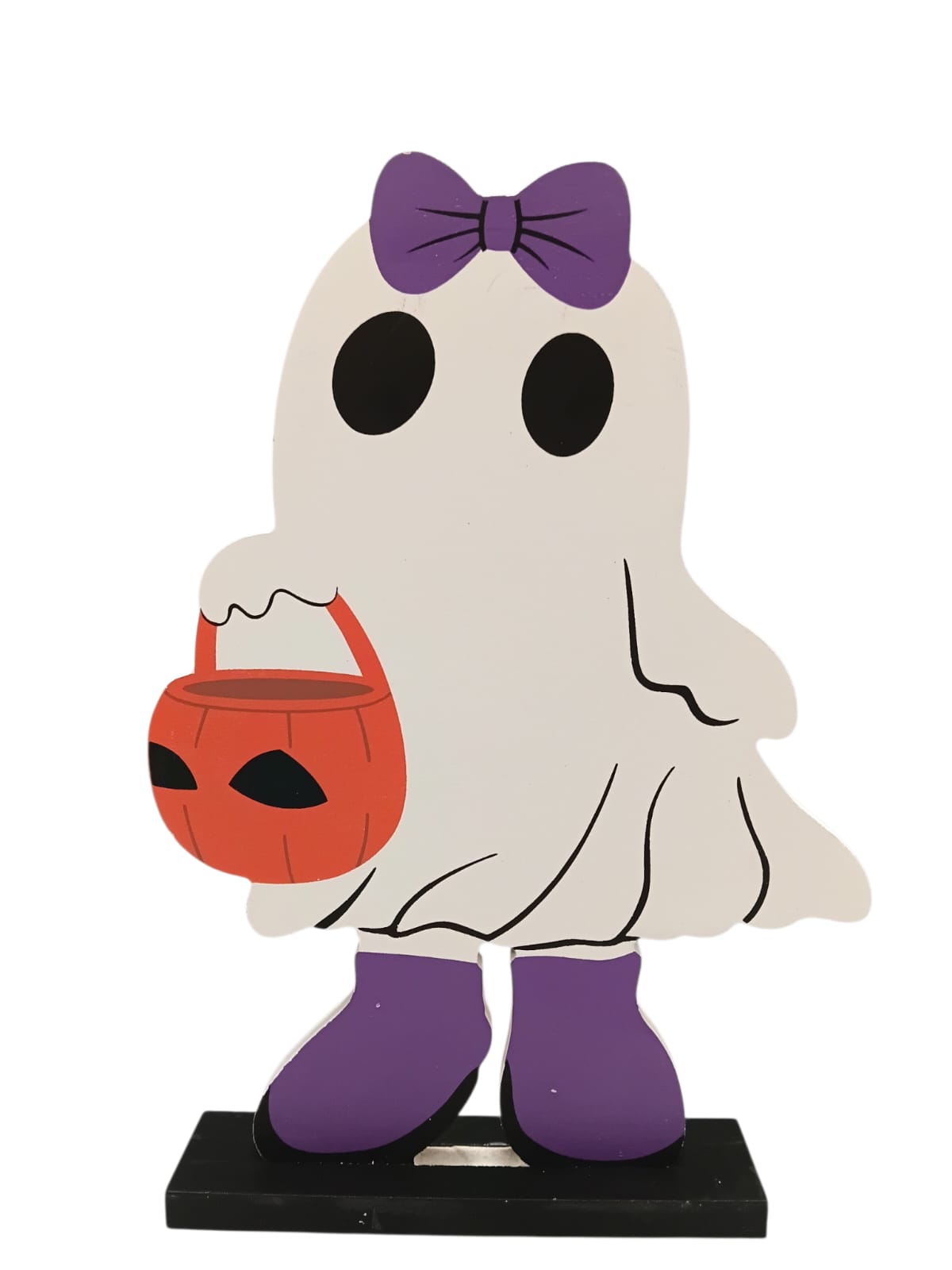 Halloween - Standing Wooden Ghost Decoration | 7.9" x 11.4"