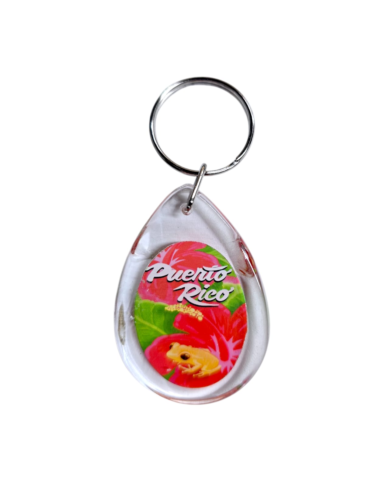 Souvenir de Puerto Rico- LLavero Plástico con diseño de gota de agua
